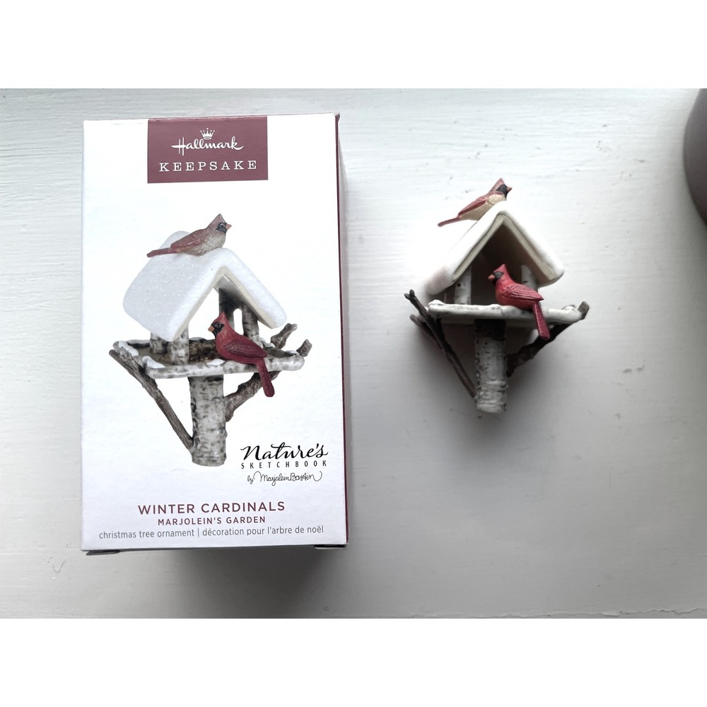 Hallmark Keepsake 2023 Winter Cardinals Marjolein's Garden Series Ornament Box